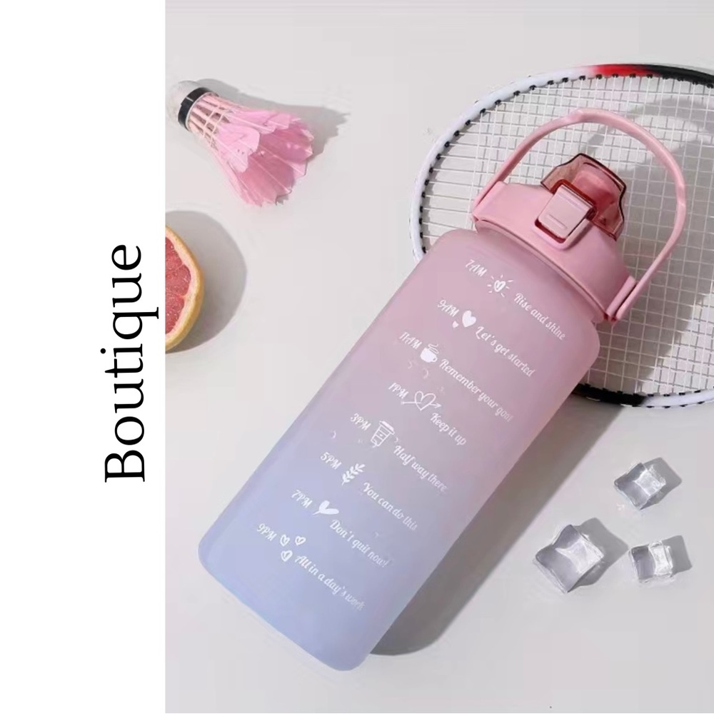 64oz Motivational Water Bottle- Gradient Pink